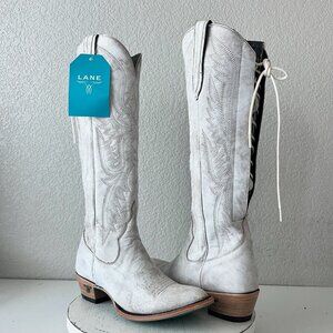 Lane Women's Elegant Lace Up Boots - White